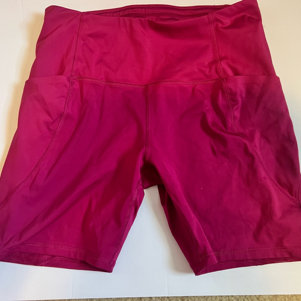 All in motion biker shorts. Magenta athletic shorts. Women’s Large.